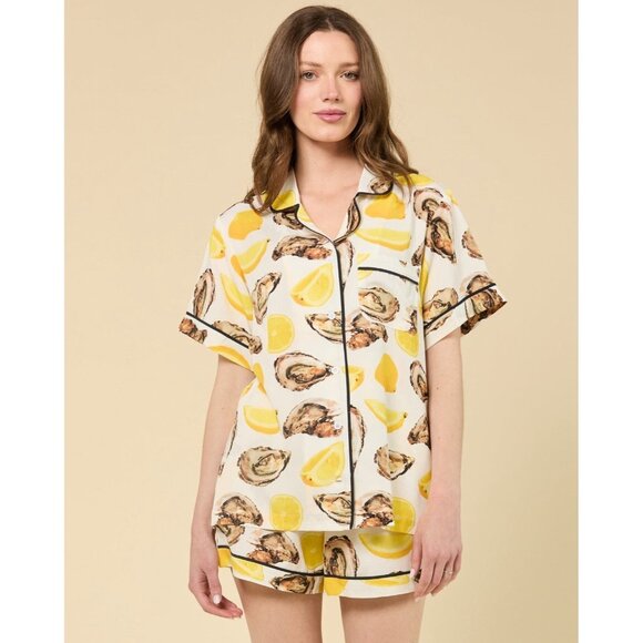 Katie Kime The World Is Your Oyster Pajama Shorts Set Womens 2XL‎ New With Tags - Picture 1 of 13